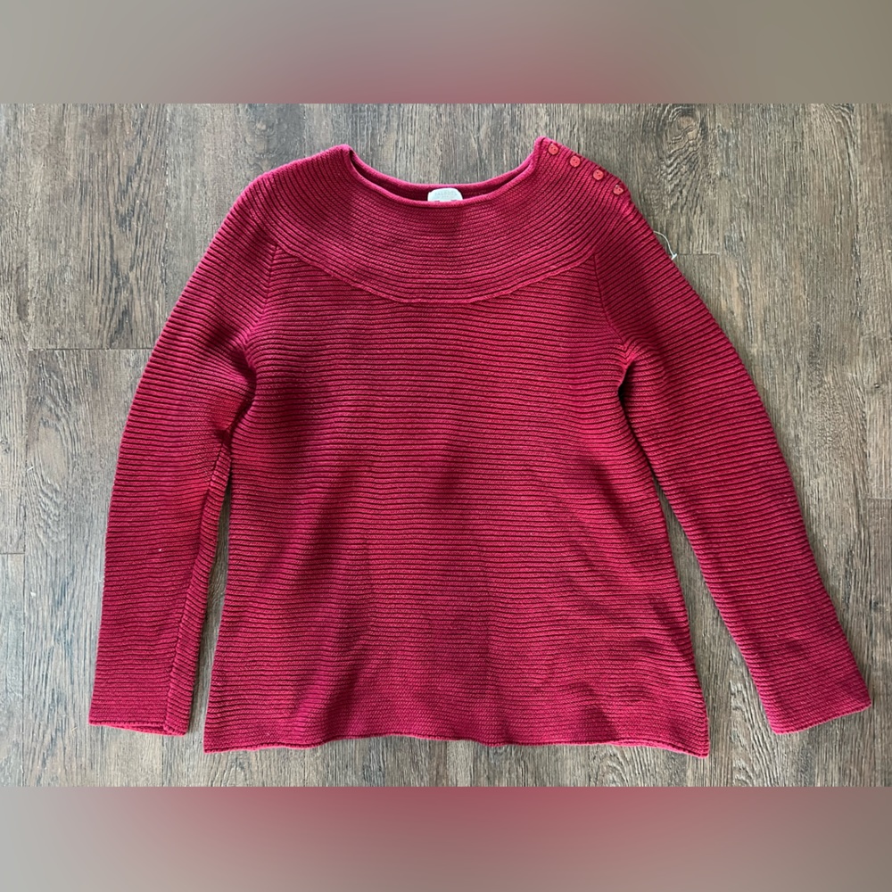 Size large Talbots wine color chunky sweater.